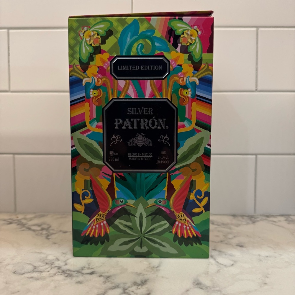 Silver Patron collectible tin featuring the work of Mexican artist Senkoe